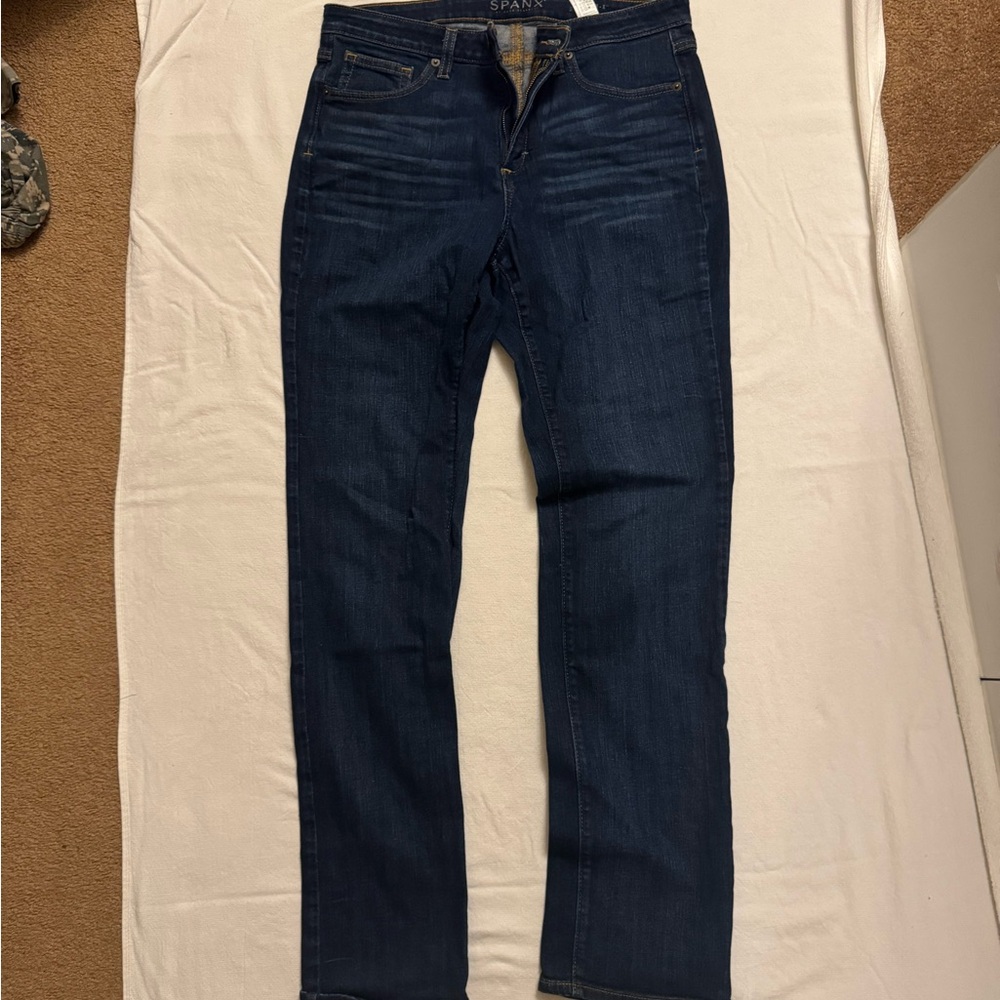 SPANX Women’s Deep Indigo slim-X Straight Jeans